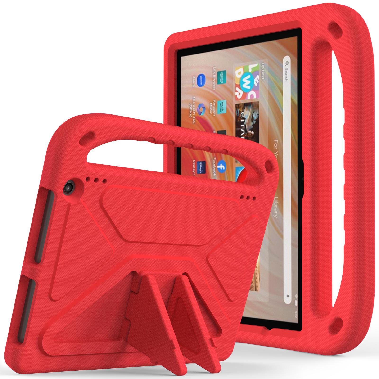 

EVA Case Universal For Amazon Fire HD10 Plus 2023 2021 13th 11th 10.1 Stand Cover Kids Friendly With Portable Holder Shockproof Fire HD 10 2023-13th красный