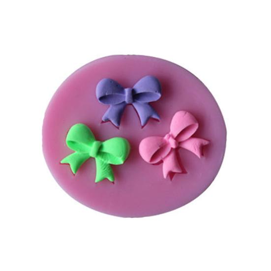 Pink Silicone Bowknot Cake Mold Decorating Baking Chocolate Fondant Mould Tool