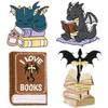 Reading Dinosaur Embroidery Cloth Sticker Book Theme Computer Embroidery Label Clothes Bag Decoration Love Book Dragon Patch Sticker