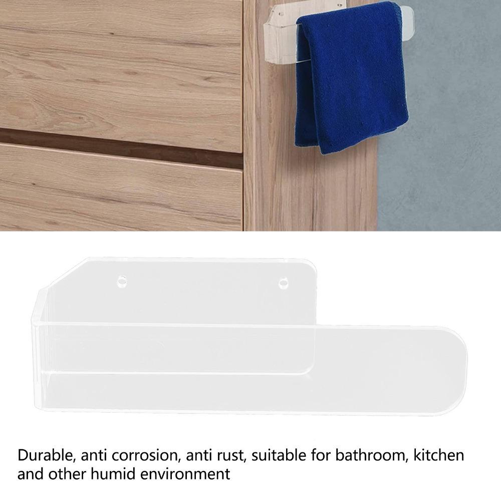 Wall Mounted Towel Rack Acrylic Towel Hanger Durable Hand Towel Holder Space-Saving прозрачный