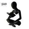 Industrial Style Bookend 3D Printed Bookshelf Decor Thinker Statue, Abstract Art Ornament, Reading Sculpture, Aesthetic Nordic Minimalist Figurine,