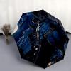 1pc Batman full moon Automatic Folding Umbrella - Compact 8-Rib Design, Durable Plastic & Iron1460L