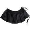Sweet Lace Up Hip Scarf Shirt Extender Ruffled Edge Waistband Layer Outfits Skirt  Jeans Decor