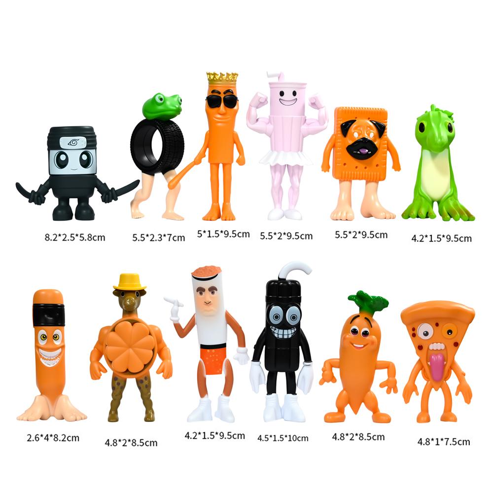 Non-Toxic 8/24Pcs Mini Model Toy Italian Brainrot Tung Tung Sahur Figures Doll Tralalero Tralala Bombardino Crocodilo Shimpanzini Gift