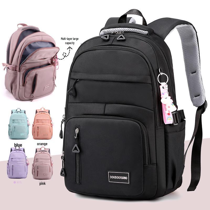 Trendiger Girly-Rucksack mit großem Fassungsvermögen - Mehrere Fächer, lässige Schul-/Reisetasche