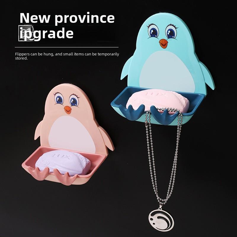Soap Dish Penguin Drain Soap Holder Bathroom Shower Soap Holder Dish Storage Plate Tray Bathroom Supplies Soap Container