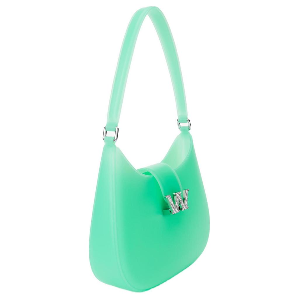 Alexander Wang W Legacy Crystal-Embellished W Logo Clasp PVC Handheld Single Shoulder Bag Small Female Mint Green