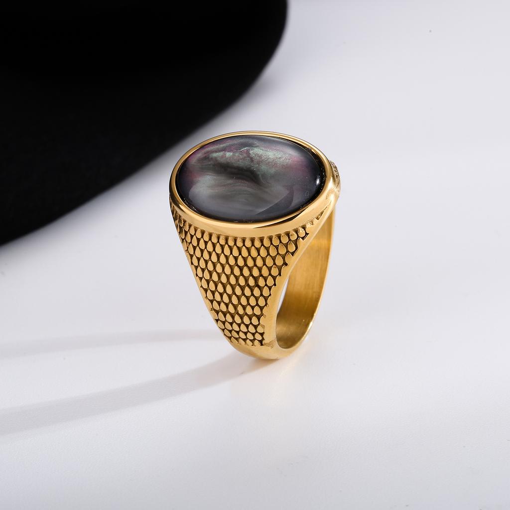 Klassische Herrenringe aus hochwertigem 316L-Edelstahl mit Onyx Trendschmuck