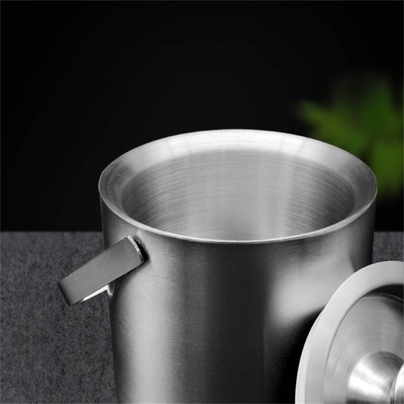 Double Layer Ice Bucket Set with Lid and Tongs Multifunctioanl Ice Bucket and Tongs Set Practical Ice Caddies with Cover