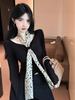 Elegant Leopard Print Waist-Cinching Long-Sleeve Pleated Top with Ribbon Detail