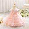 Butterfly Beaded Flower Girl Puffy Skirt Dress for Girls' Party and Performance