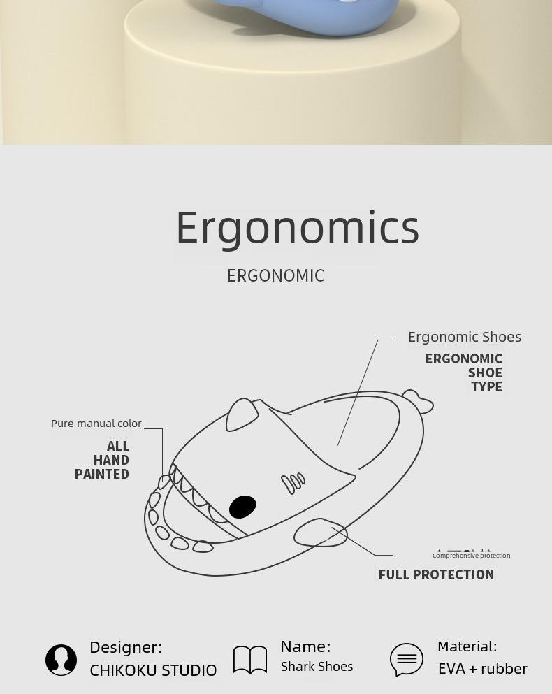 Haifisch-Slipper mit dicker Sohle: Lustige Cartoon-Hausschuhe für Männer & Frauen, Sommer-Schuhwerk für drinnen/draußen