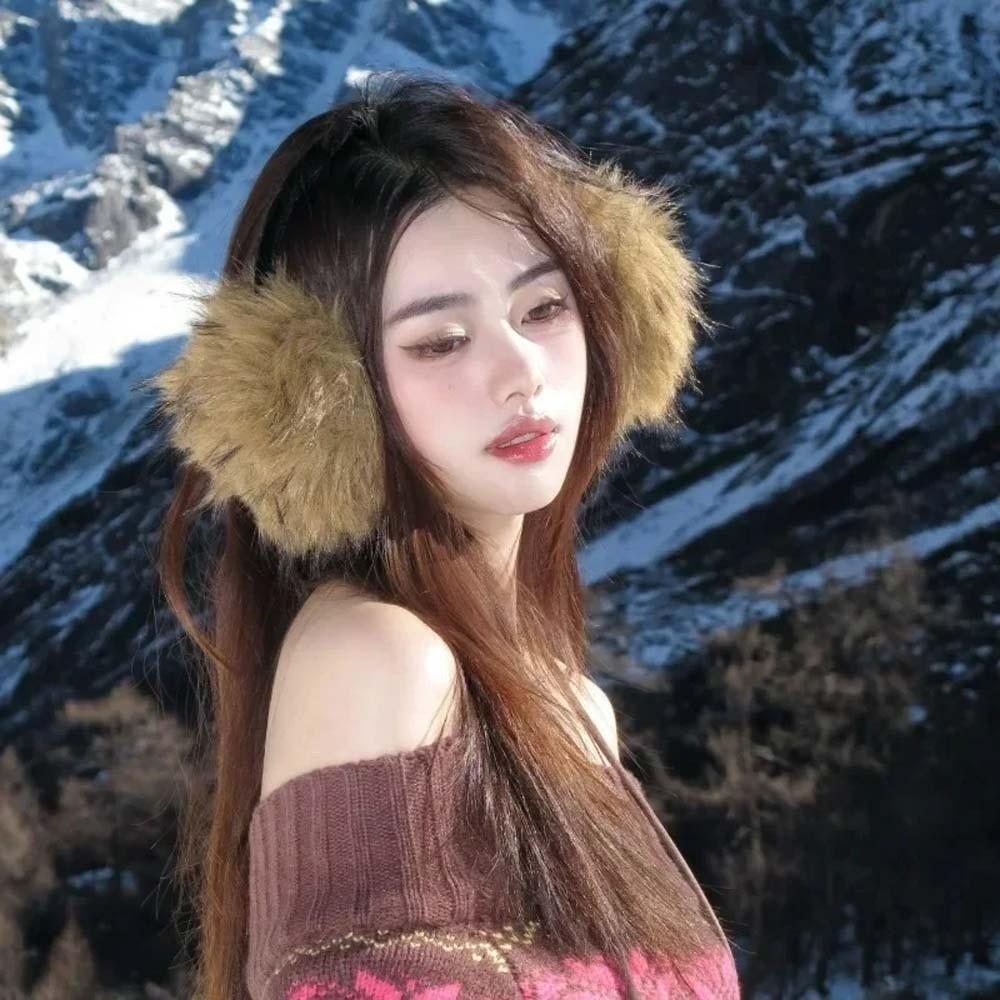 Y2K Faux Mink Fur Earmuffs Anti-cold Winter Thicken Earflap Comfortable Plush Ear Cover  Ski