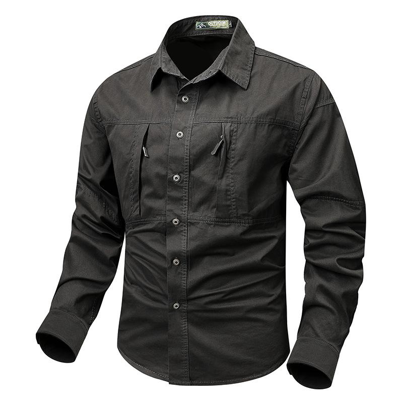Men's 26 Styles Long-Sleeve Military Cotton Workwear Shirt
