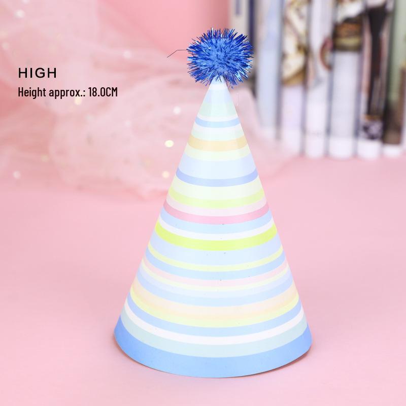 Shiny Cute Birthday Hat with Plush Ball for Party Costumes (Child & Adult)