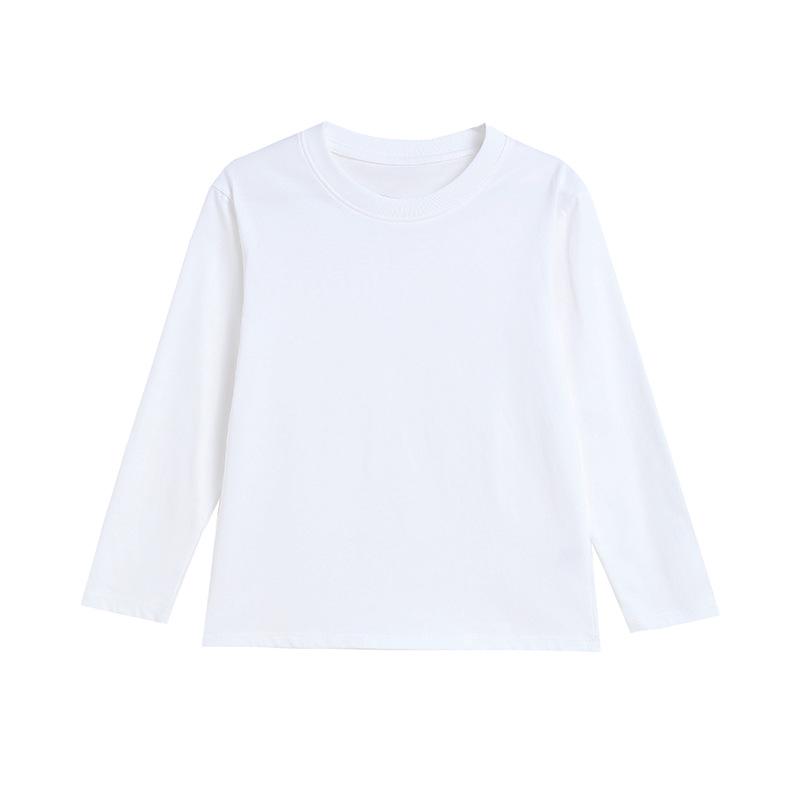 Bawełniany Długi Rękaw dla Dzieci - Okrągły Dekolt T-shirt dla Chłopców lub Dziewczynek na Jesień