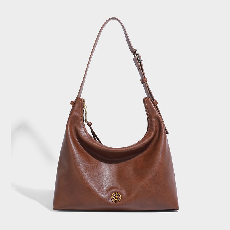 

Tunan Bag Skeleton-skin Hobo Bag Casual Commuter Shoulder Underarm Bag Women Shoulder Shoulder Dumpling Bag Brown