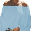 Off Shoulder Solid Color Women Shirt Spring Autumn Lantern Long Sleeve Women Blouse Daily Clothing