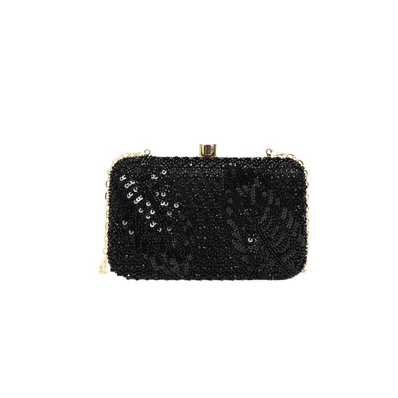 Paillette Evening Bag Fashion French Vintage Chain Shoulder bag Banquet Clutch Wedding Party Crossbody Bags Female Daily Purse