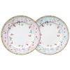 Noritake Plates Set of 21cm Floral Pink and Blue Bone (Pair 2) Print, China, P97211/4409-56