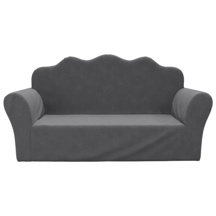 VidaXL Canapé pour Enfants 2 Places, Lit de Jour avec Dossier et Accoudoirs, Lit d'Invité pour Tout-petits Salon, Anthracite 357048