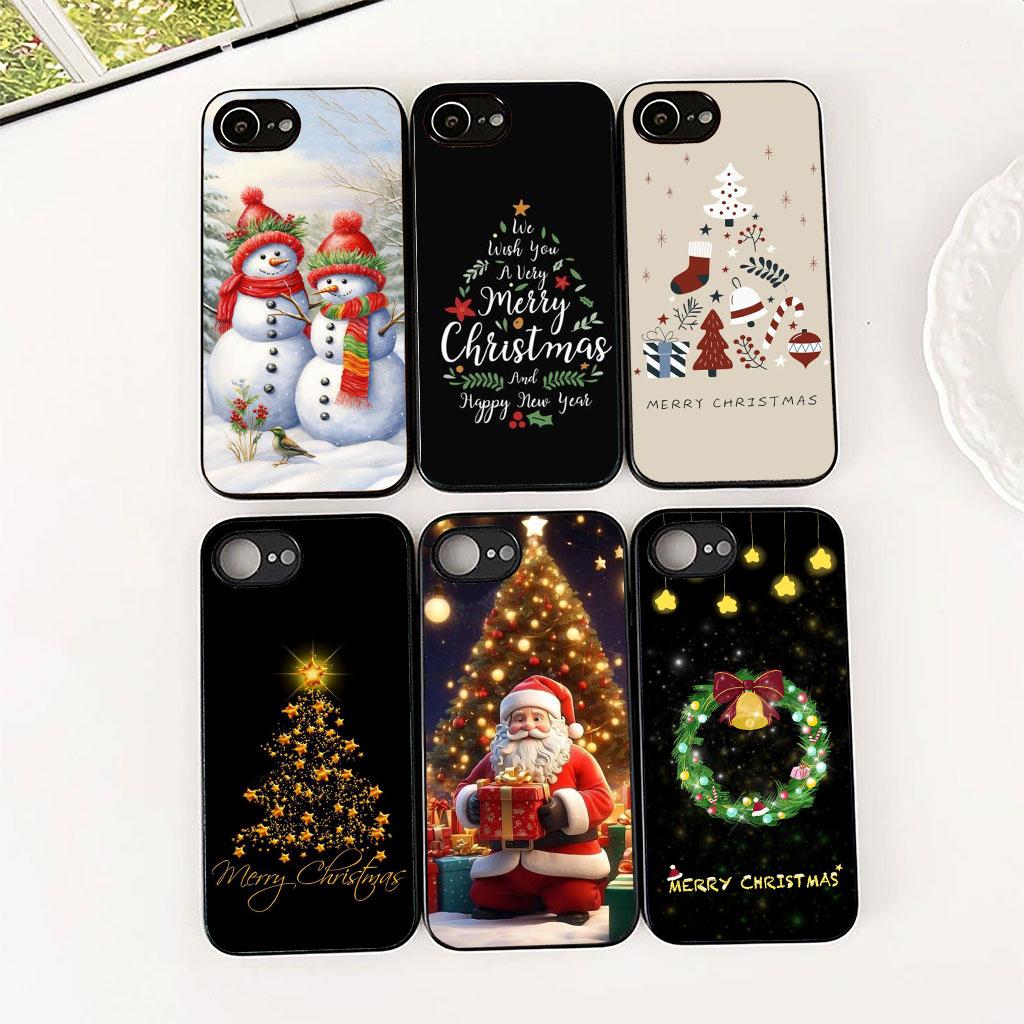 Père Noël Joyeux Noël Sapin de Noël Cerf Coque de Téléphone pour Apple iPhone 17 Air 12 13 Pro Max Mini ProMax 7 + 8 Plus Coque Souple