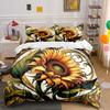 Sunflower Art Decorative Set Soft Comfortable Duvet Cover Bedding Set Included 1*Duvet Cover & 2*Pillowcases, Gift