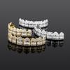 Trapezoidalne Diamentowe Grillz: Unisex Hip-hopowa Złota Dekoracja Grillz