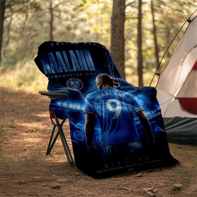 1pc Haaland1 Theme Blanket - Digital Print, Polyester, Cozy for All Seasons, Perfect for Outdoor, and Travel