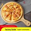 Nanmu Bamboo Pizza Board - Chinese Style Wooden Tray with Handle for Bread, Steak, and Pizza