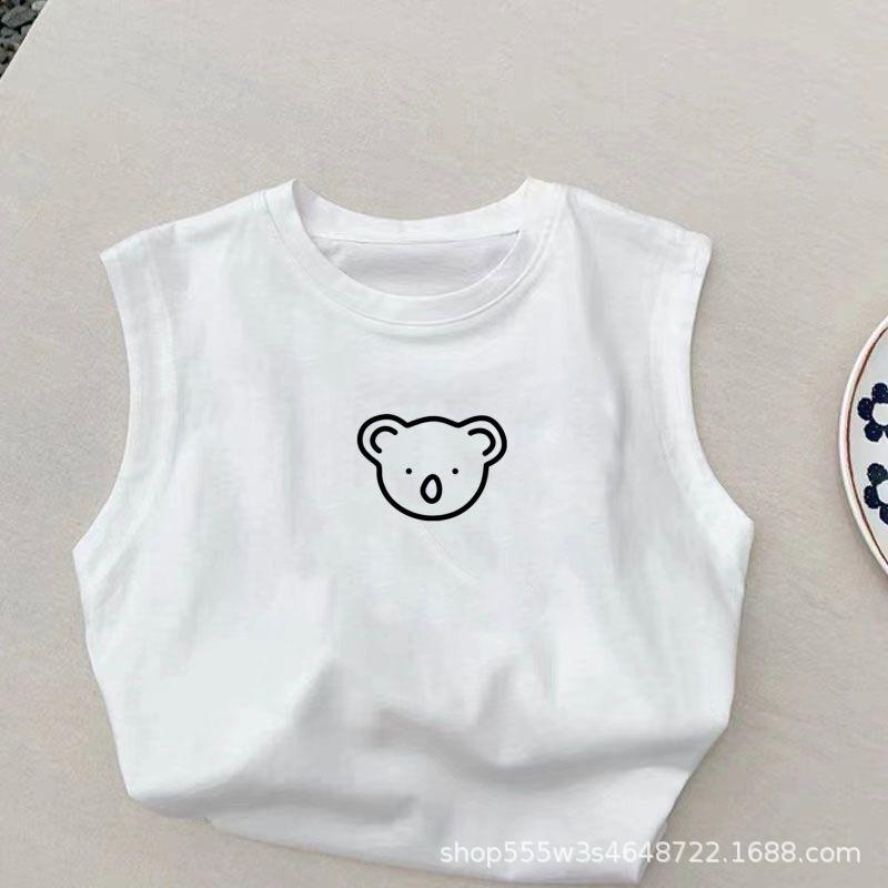 Men's and Women's Vests, Children's Baby Summer Sleeveless Tops, New Children's Versatile Bottoming Shirts, Children's Clothing Trend