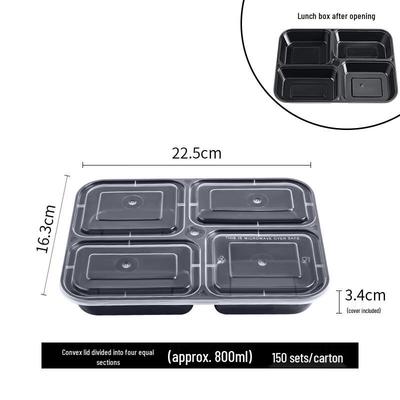 Contenants alimentaires jetables à 4 compartiments