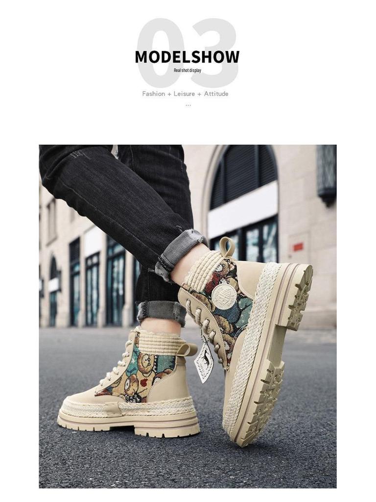 Pánské 2025 Zimní Vysoké Zateplené Nepromokavé Sněhule - Silné, Protiskluzové, Odolné proti chladu Martinovy boty pro venkovní nošení