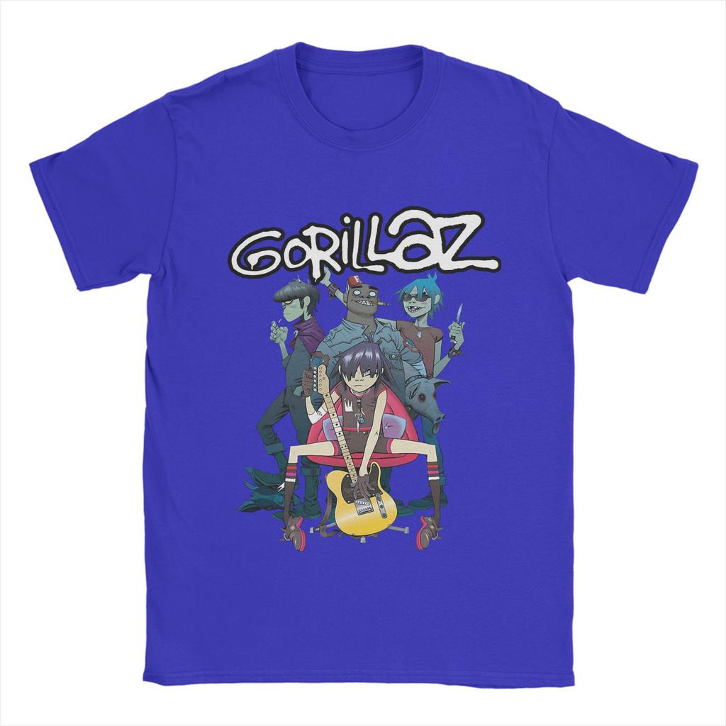 Gorillazs Punk Rock  T Shirt Summer  100 Cotton T Shirts For Man Popular Casual Tee Shirt Short-Sleeve Y2K Retro Top Tees