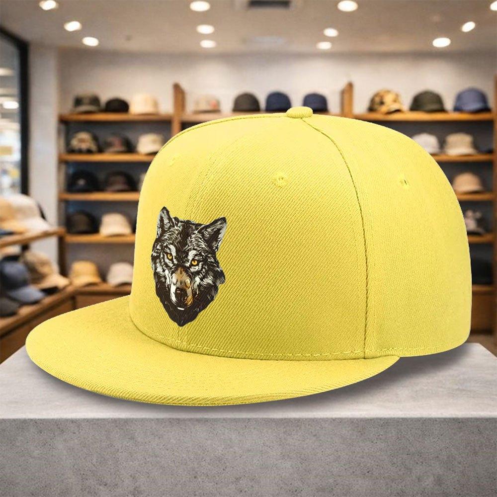 Wolf Head Graphic Baseball Cap Polyester Unisex Hip Hop Fashion Casual Outdoor All Season Flat Brim Hat