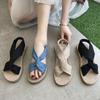 Spring and Summer New Muffin Bottom Cloth Cover Foot Casual Women's Sandals