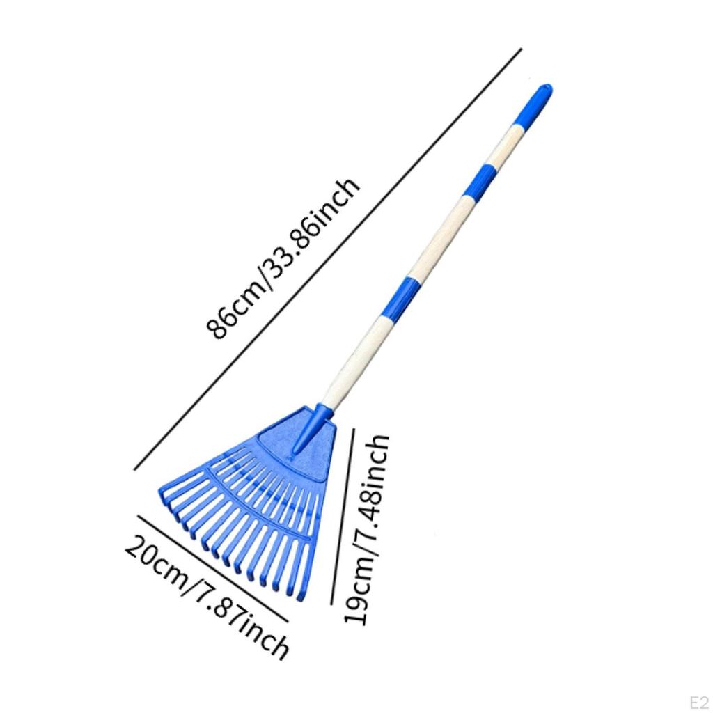 Detachable Leaf Rake with Wood Handle for Kids in Flower Beds