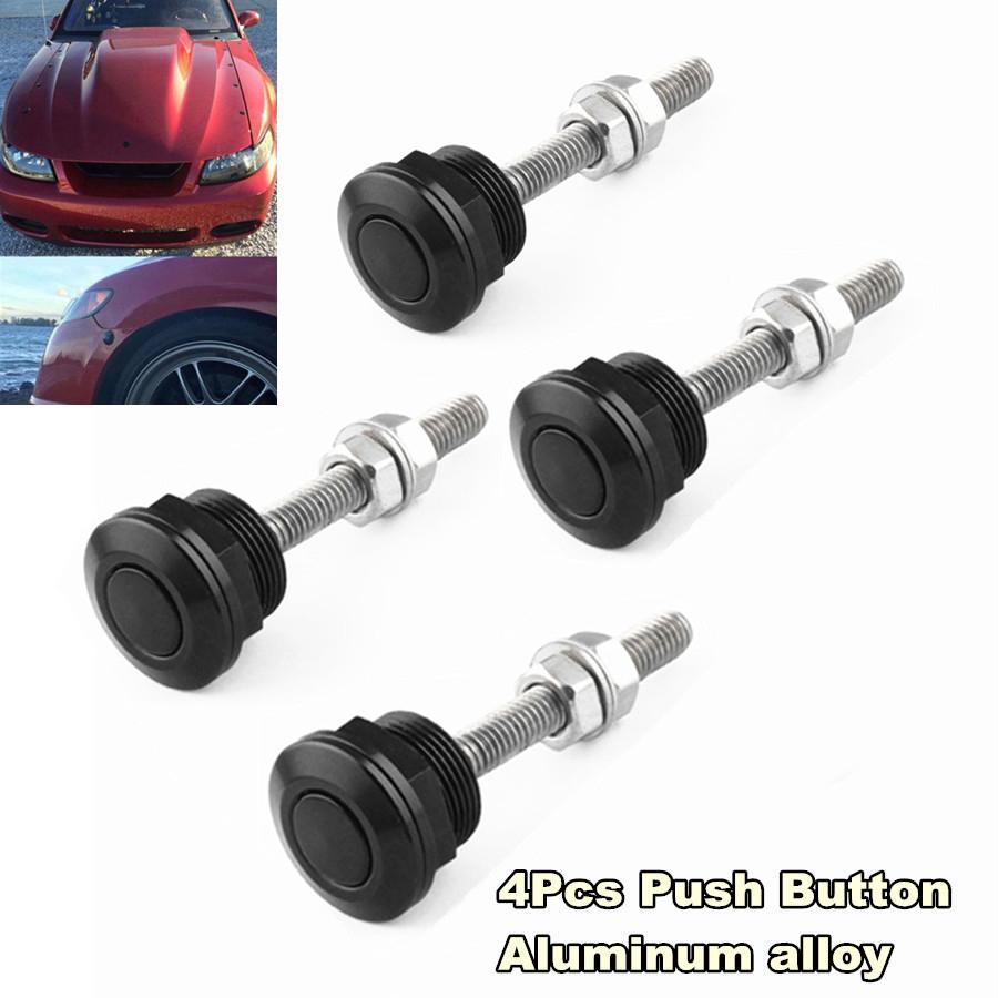 4x 22mm Push Button Bonnet Hood Pin Lock Clip Kit Car Quick Release Bumper Latch