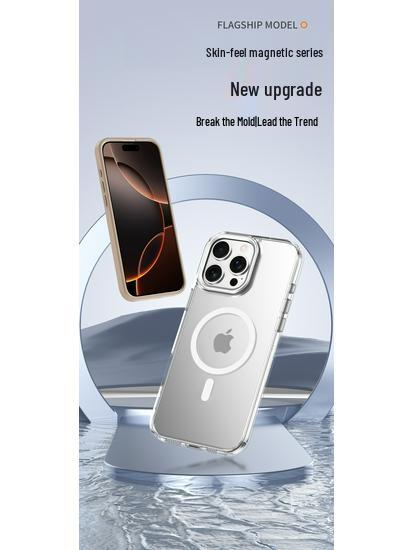Compatible iPhone 15 Pro/16 Pro Max Magnetic Transparent Matte Protective Case