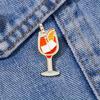 Women Brooch Enamel Beverage Design Lapel Pin Non-Slip Buckle Scarf Badge Sweaters Collars Hats Bags Coats Accessories