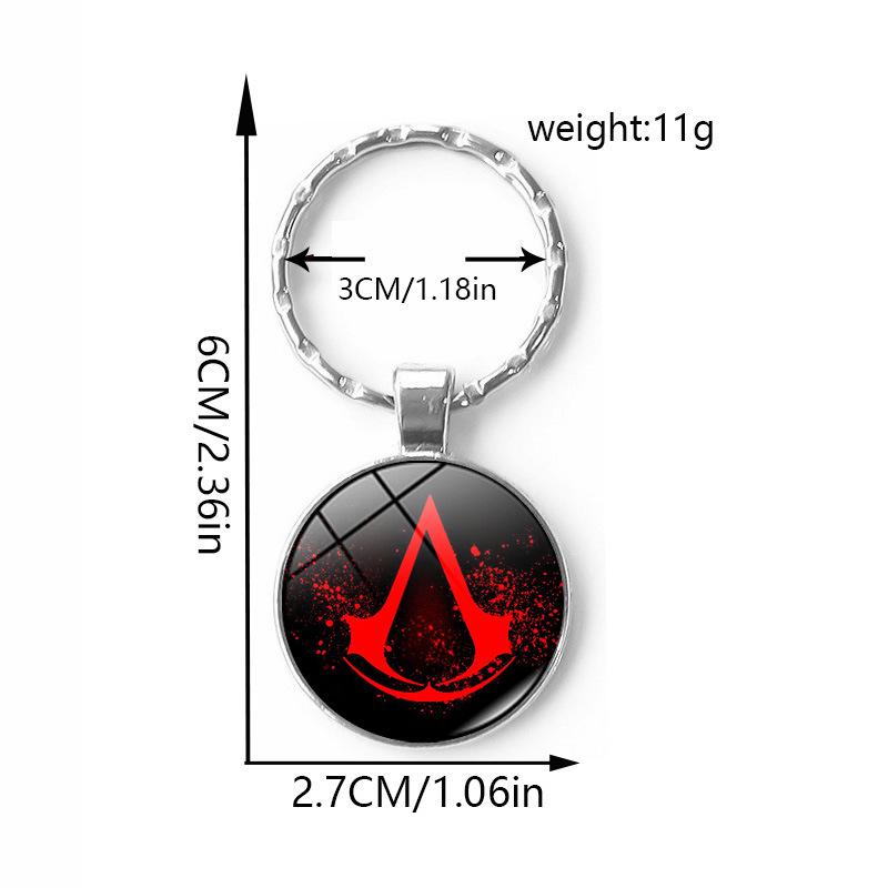 Assassin's Creed Metal Embossed Ring Keychain Pendant