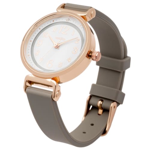 Fieldwork Women's Analog Watch, Nuance Color, Nickel-Free, Silicone Strap, NF Elsie, Gray, GY084-5