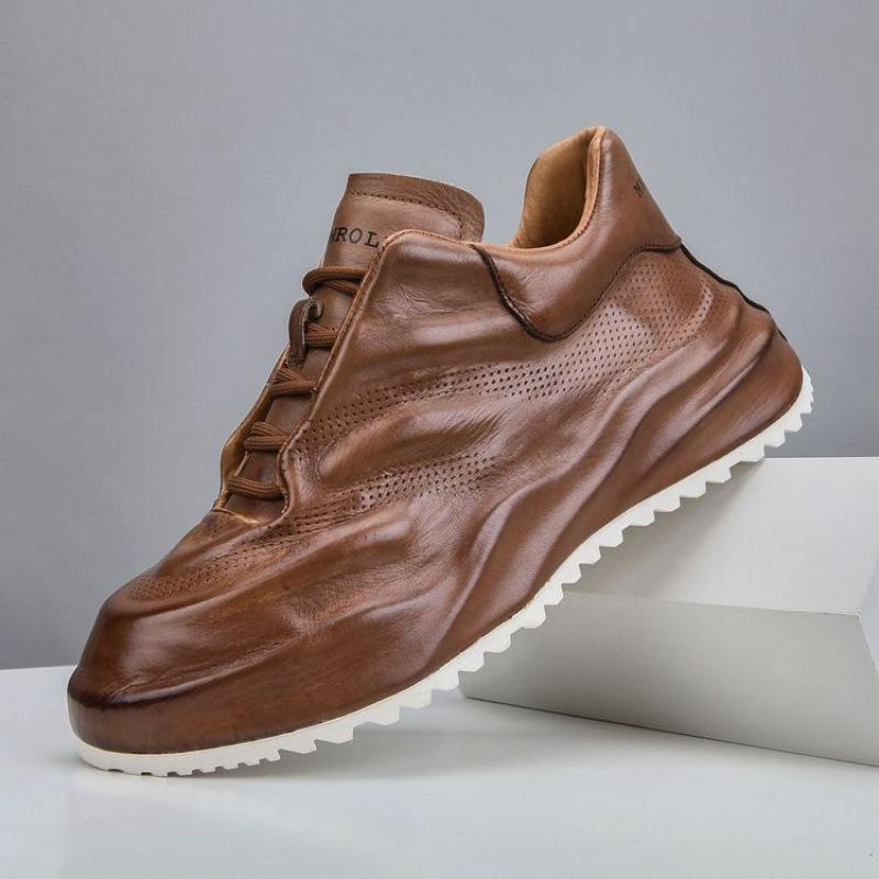 Men S Shoes Autumn And Winter Leather First Layer Cowhide Leather Shoes Dad Shoes Casual Shoes Men S Casual 38