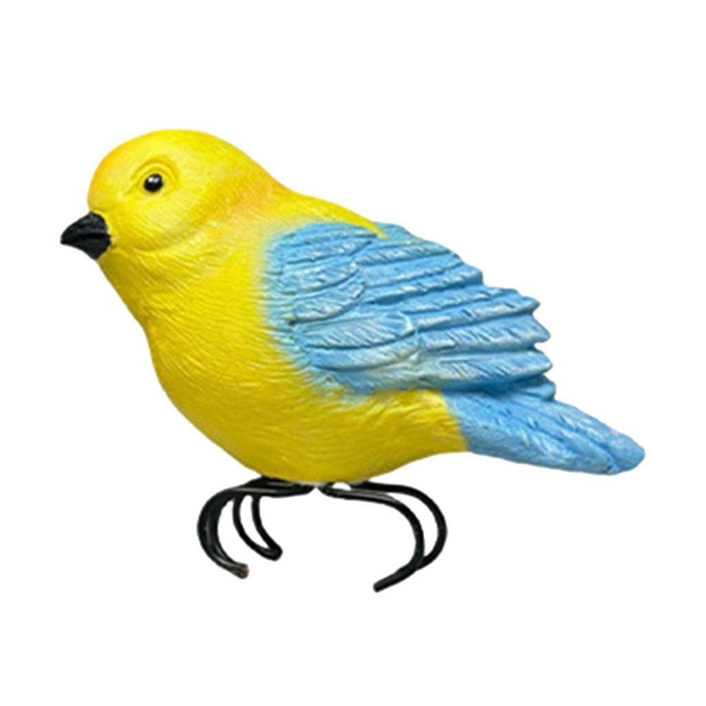 Artificial Bird Sculpture Weatherproof Resin Decoration Fairy Garden Accessory for Outdoor Flower Pot