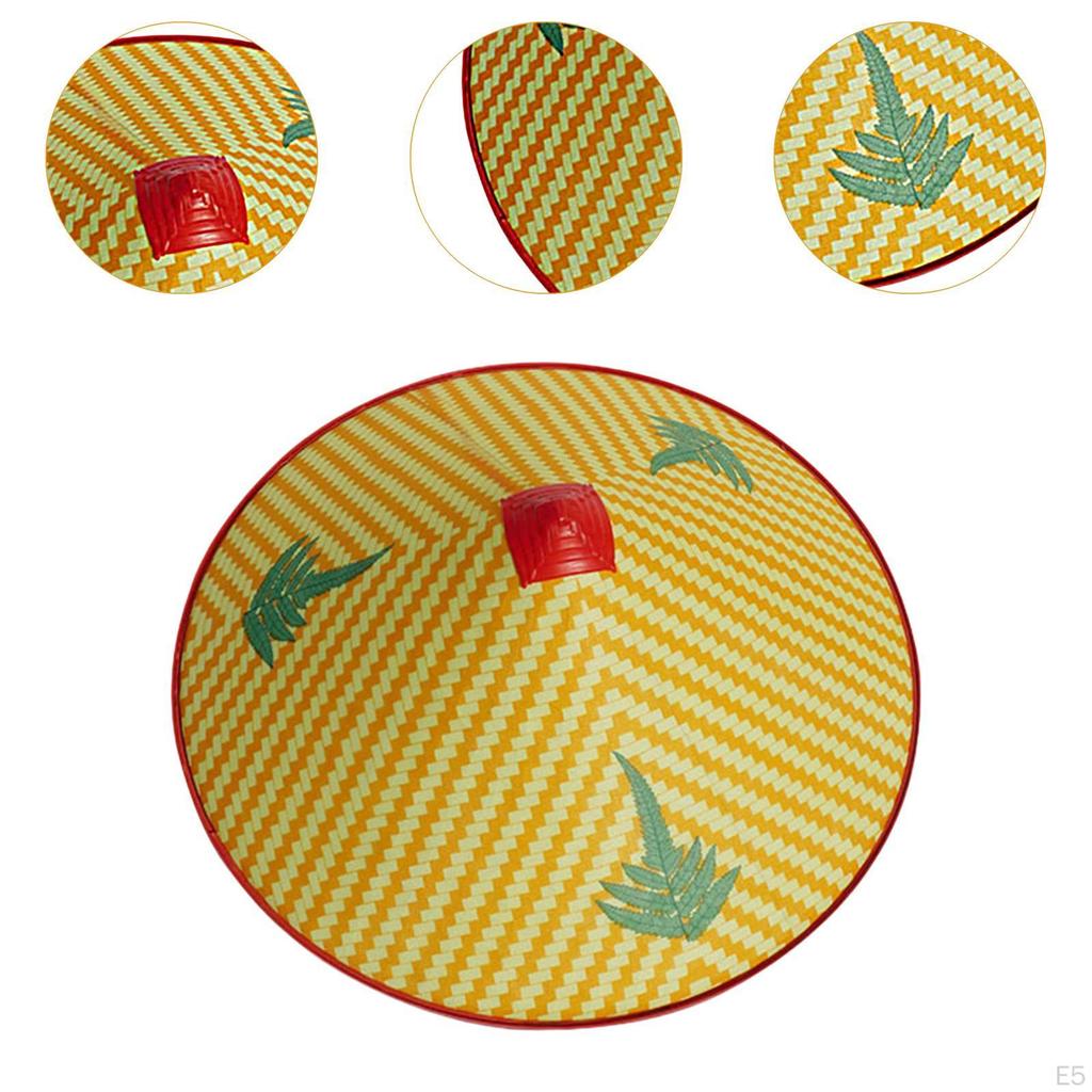 Cappello Conico Asiatico Imitazione Tessitura di Bambù Cinese Orientale