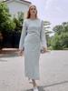 MUSEE Nu Victoria Draped Layered Wrap Detail Dress_Light Mint