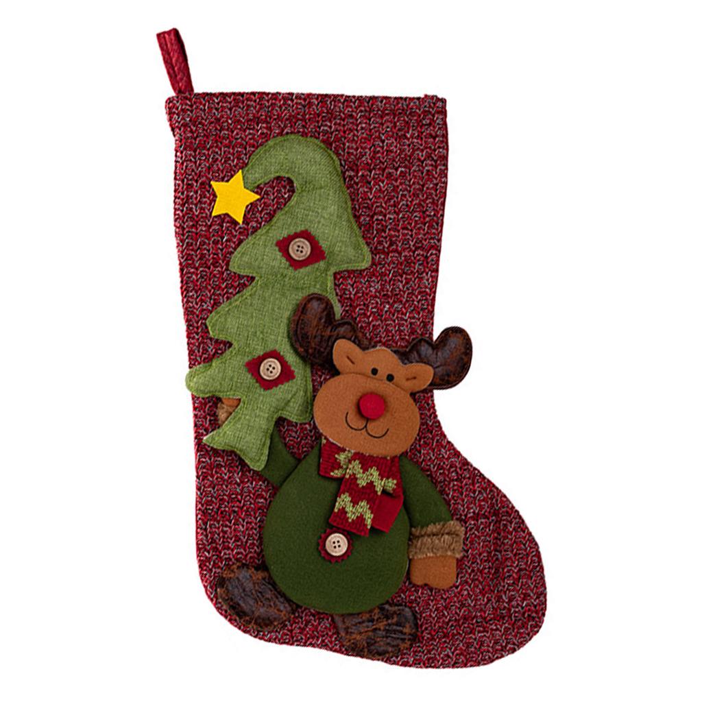 Santa Claus Candy Bag Large Snowman Christmas Socks Reindeer Xmas Stocking for Friends Party Hanging Socks