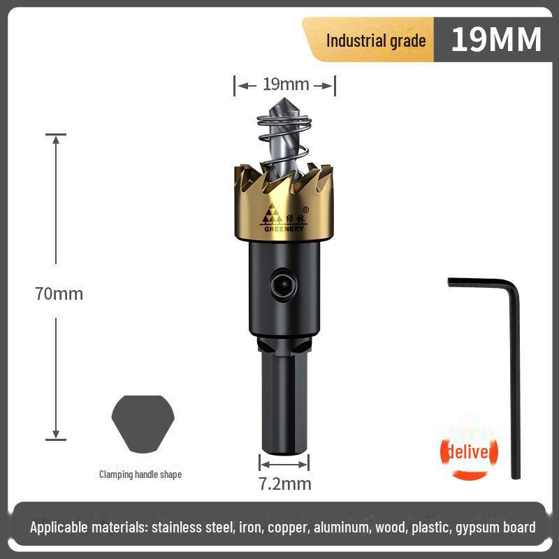 Green Forest High-Speed Steel Hole Opener Drill Bit for Metal and Stainless Steel.