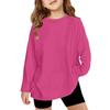 Boy And Girls Solid Color Long Sleeved T-shirt Round Neck Solid Color T-shirt