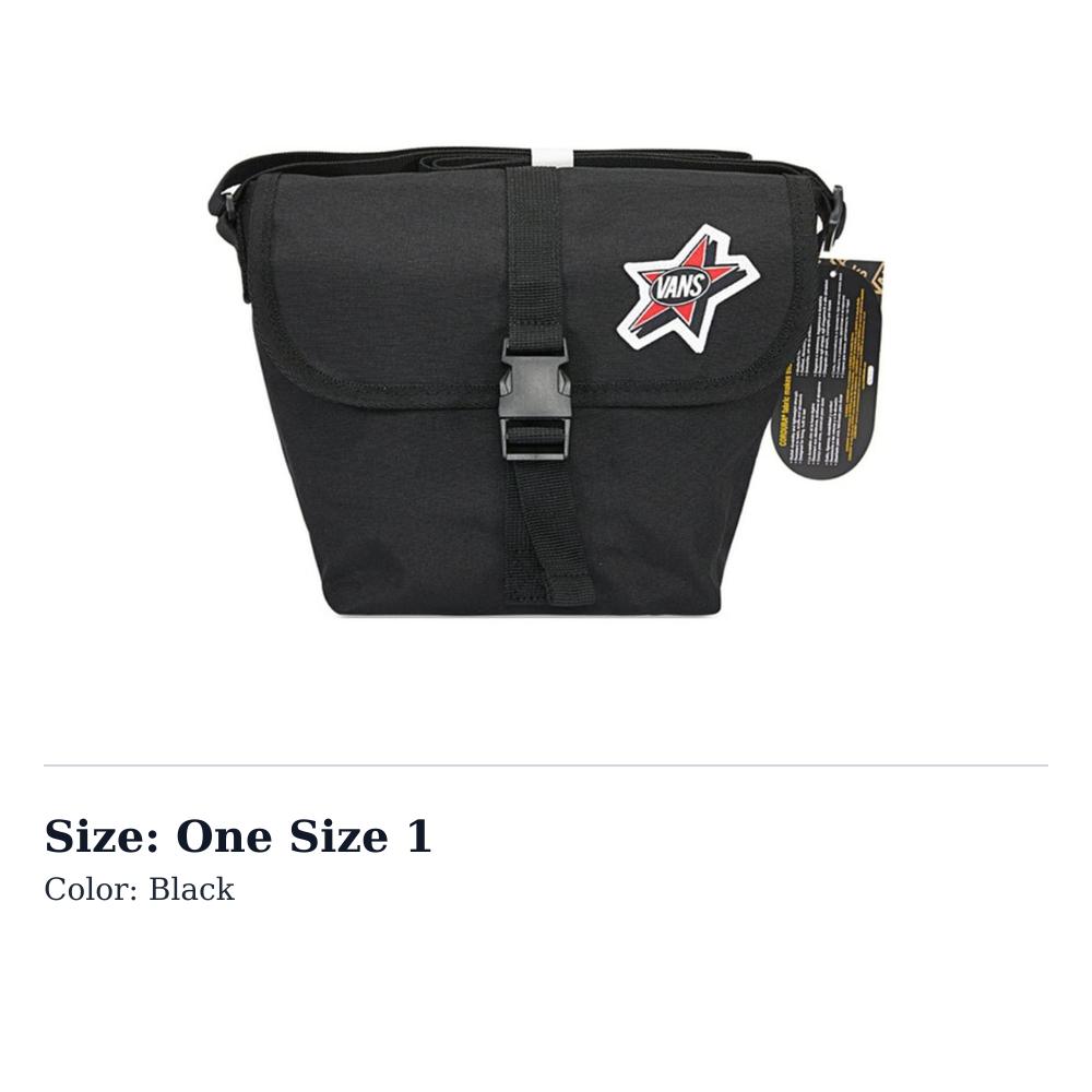 Vans Canvas Bag, Shoulder Bag, Crossbody Bag Regular Womens Black VN0A54LYBLK One Size 1